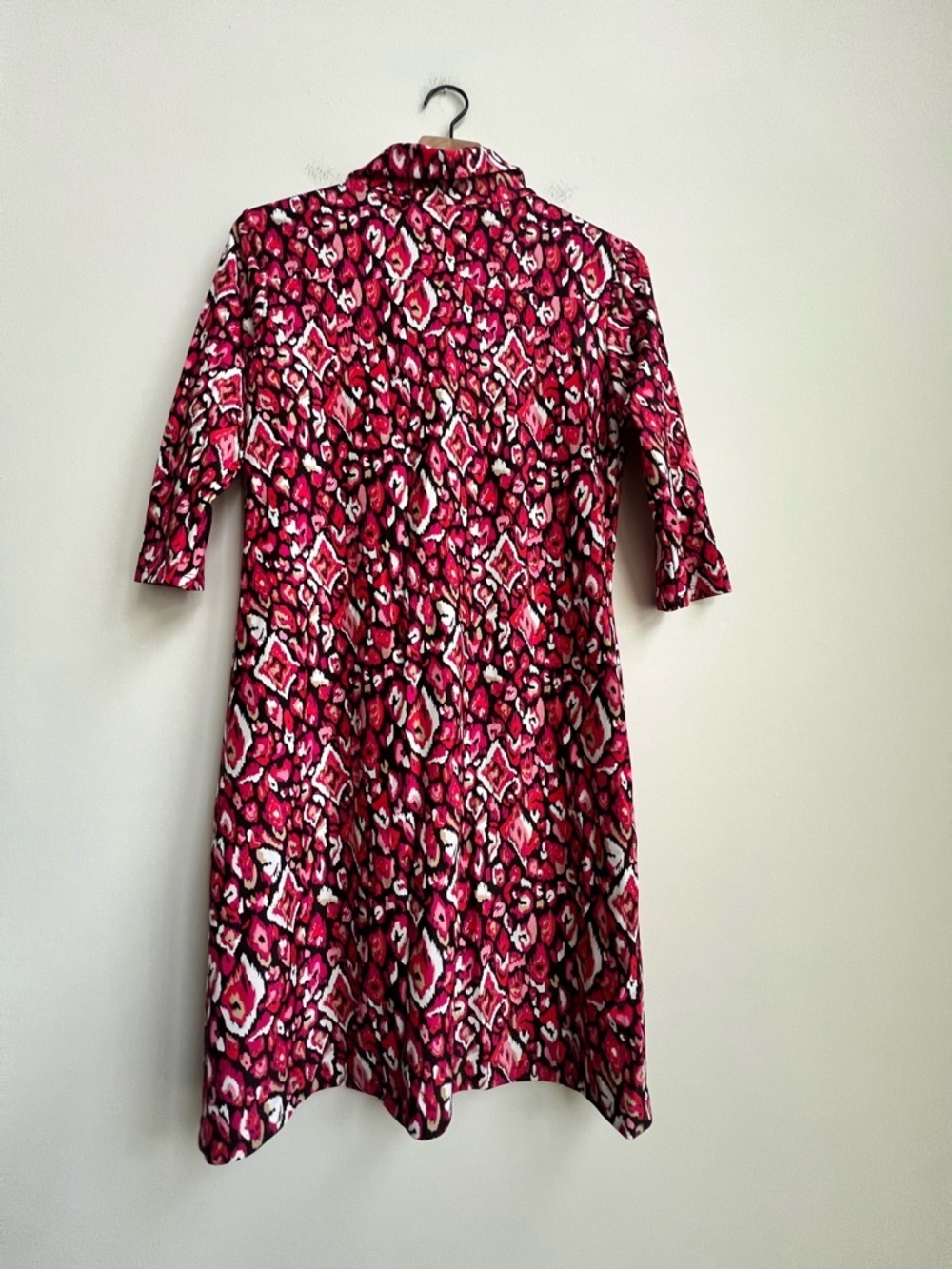 Jude Connally Sloane Pink Ikat Collared Shirt Dress Small Button Down Jude Cloth - Picture 10 of 12